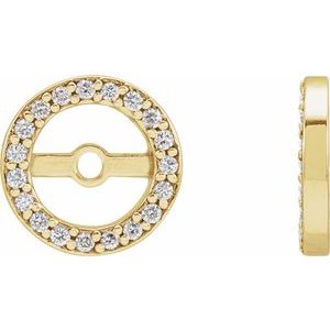 14K Yellow Gold 1/8 CTW Natural Diamond Earring Jackets with 5.3 mm ID