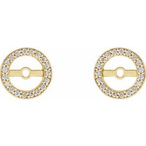 14K Yellow Gold 1/8 CTW Natural Diamond Earring Jackets with 5.3 mm ID – image 2