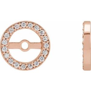 14K Rose Gold 1/8 CTW Natural Diamond Earring Jackets with 5.3 mm ID