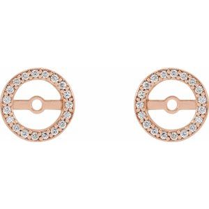 14K Rose Gold 1/8 CTW Natural Diamond Earring Jackets with 5.3 mm ID – image 2