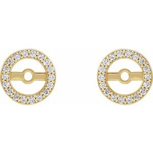 14K Yellow Gold .08 CTW Natural Diamond Earring Jackets with 4.6 mm ID – image 2