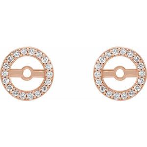 14K Rose Gold .08 CTW Natural Diamond Earring Jackets with 4.6 mm ID – image 2