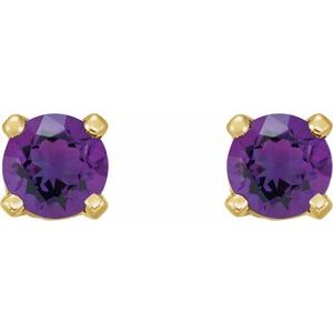 Round 4-Prong Stud Earrings