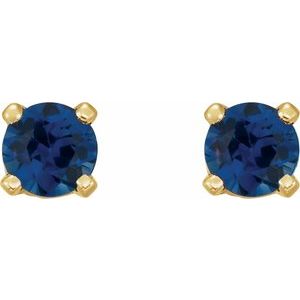 14K Yellow Gold Natural Blue Sapphire Earrings – image 2