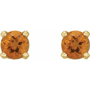 14K Yellow Gold Natural Citrine Earrings – image 2