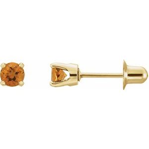 14K Yellow Gold Natural Citrine Earrings