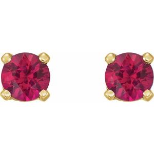 14K Yellow Gold Natural Ruby Earrings – image 2