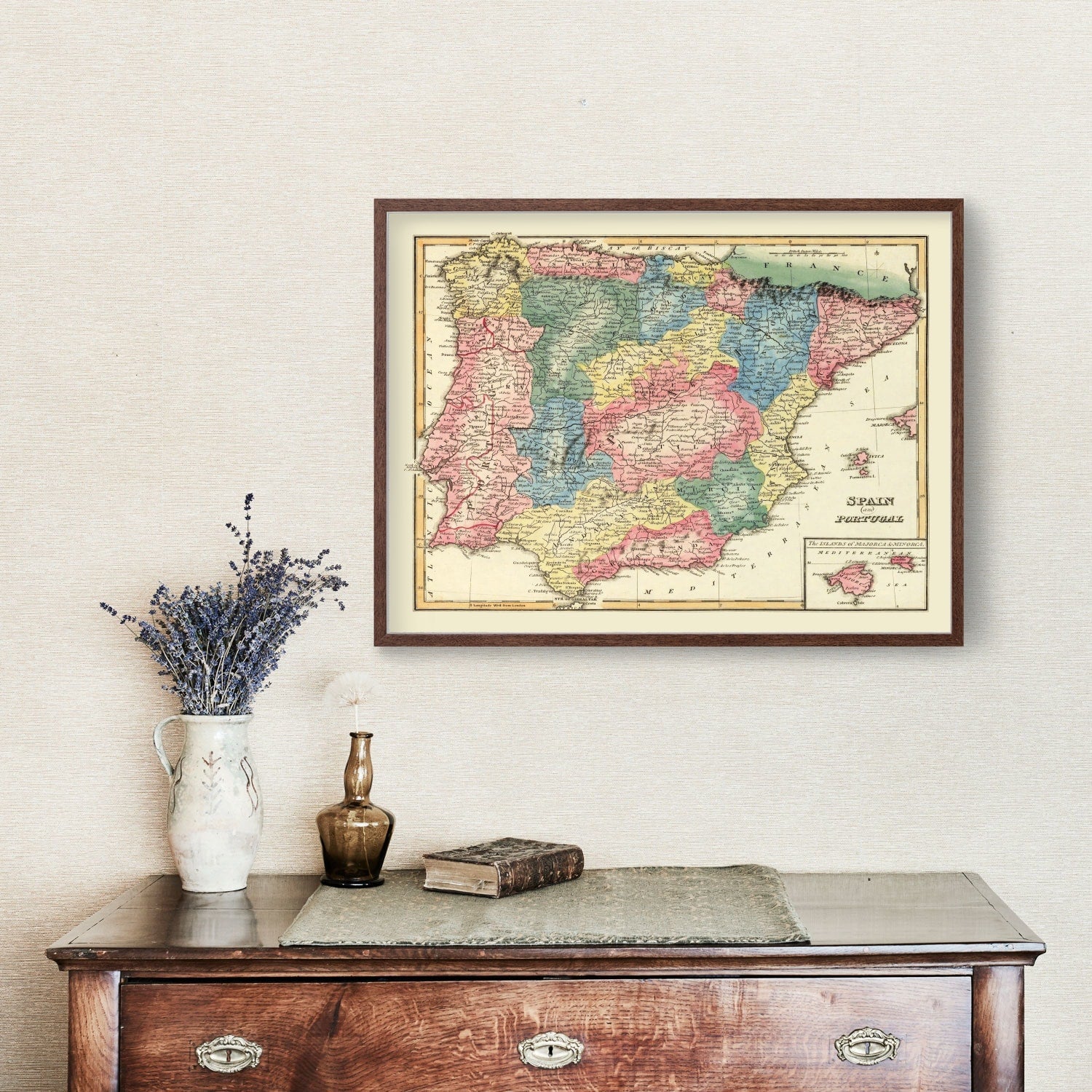 Vintage Map of Portugal 1823