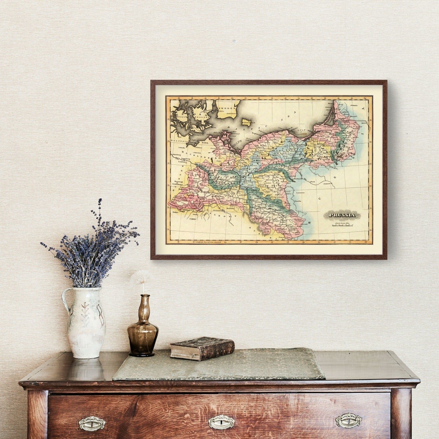 Vintage Map of Prussia 1823