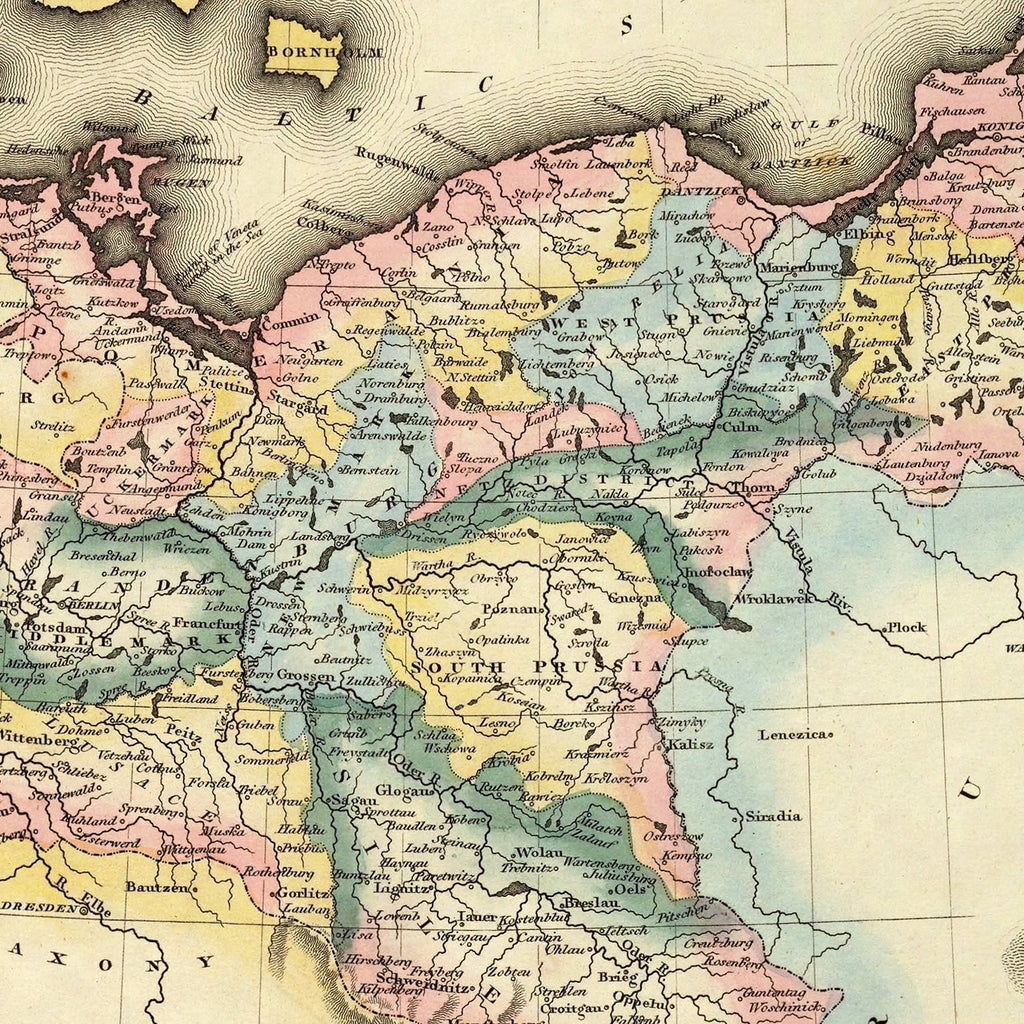 Vintage Map of Prussia 1823