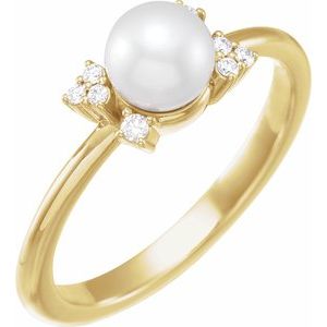 Accented Pearl Ring