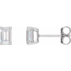 14K White Gold 1 1/2 CTW  Lab-Grown Diamond Earrings