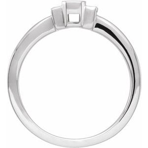 14K White Gold .08 CTW Natural Diamond & Black Enamel Ring