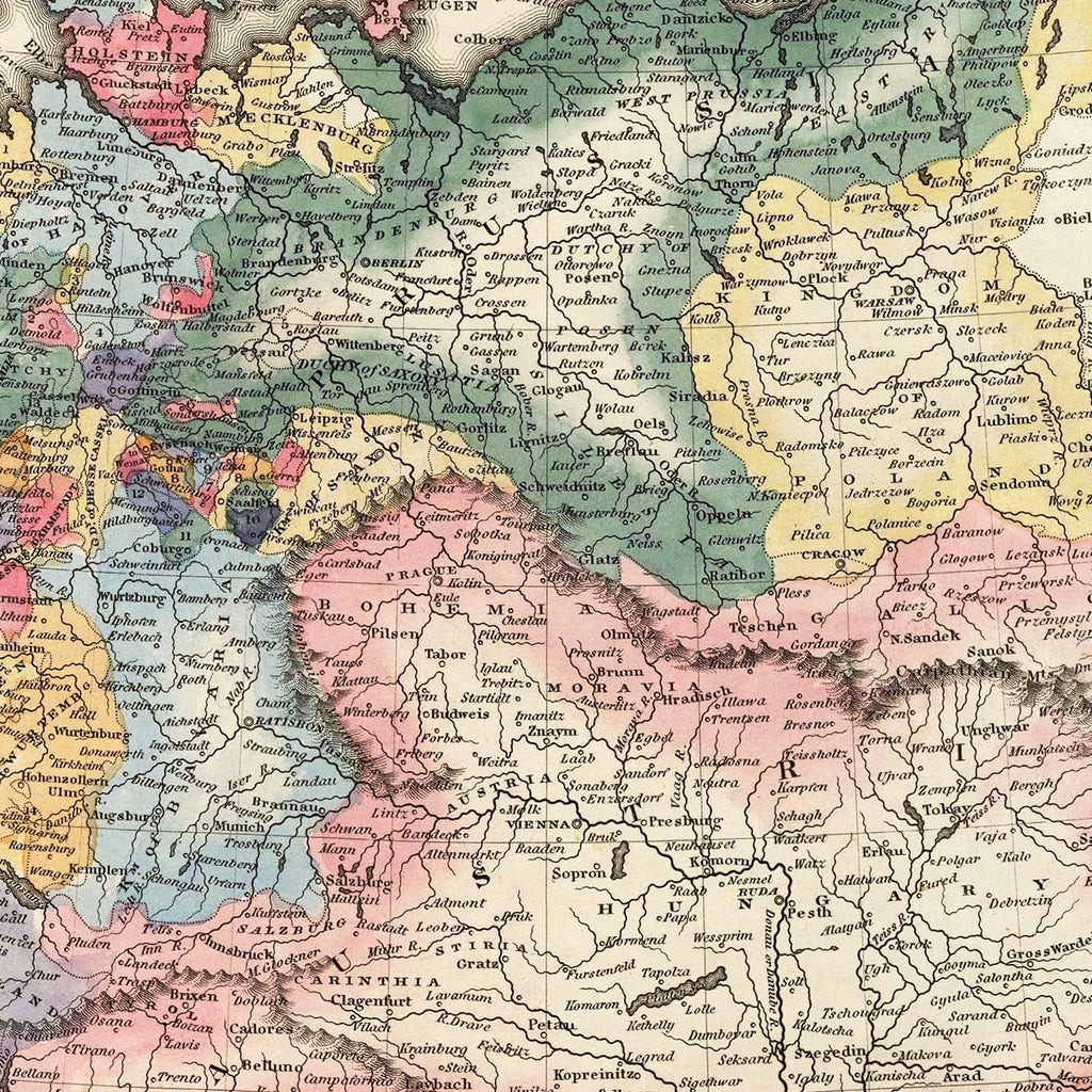 Vintage Map of Germany 1823