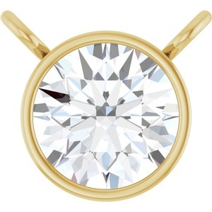 14K Yellow 1/4 CT Natural Diamond Bezel-Set Necklace Center