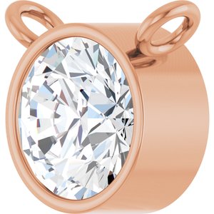14K Rose 1/4 CT Lab-Grown Diamond Bezel-Set Necklace Center