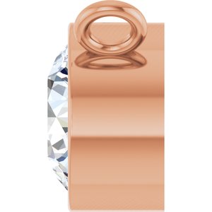 14K Rose 1/4 CT Lab-Grown Diamond Bezel-Set Necklace Center