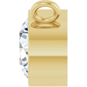 14K Yellow 1/4 CT Natural Diamond Bezel-Set Necklace Center
