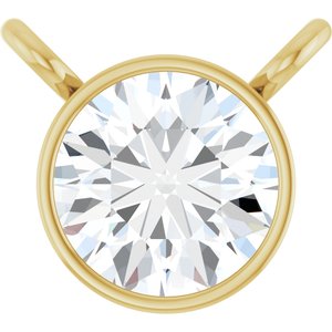 14K Yellow 1/3 CT Lab-Grown Diamond Bezel-Set Necklace Center