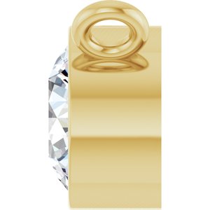14K Yellow 1/3 CT Natural Diamond Bezel-Set Necklace Center