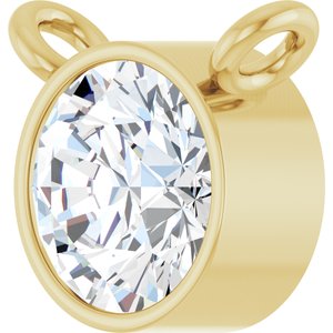 14K Yellow 1/3 CT Natural Diamond Bezel-Set Necklace Center