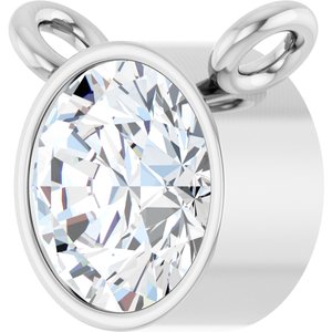Platinum 1/3 CT Natural Diamond Bezel-Set Necklace Center