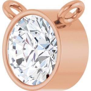 14K Rose 1/2 CT Lab-Grown Diamond Bezel-Set Necklace Center