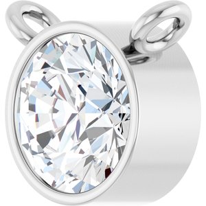 Platinum 1/2 CT Lab-Grown Diamond Bezel-Set Necklace Center