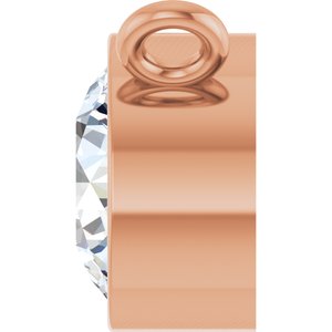 14K Rose 1/2 CT Natural Diamond Bezel-Set Necklace Center