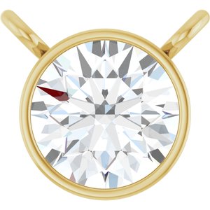 14K Yellow 1/2 CT Lab-Grown Diamond Bezel-Set Necklace Center