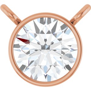 14K Rose 1/2 CT Lab-Grown Diamond Bezel-Set Necklace Center