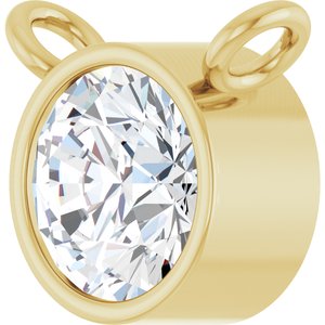 14K Yellow 1/6 CT Natural Diamond Bezel-Set Necklace Center