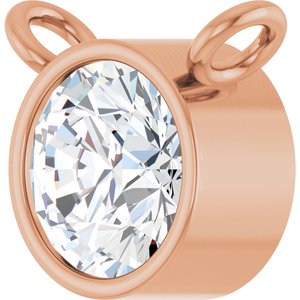 14K Rose 1/6 CT Lab-Grown Diamond Bezel-Set Necklace Center