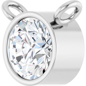 Platinum 1/5 CT Lab-Grown Diamond Bezel-Set Necklace Center