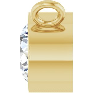 14K Yellow 1/6 CT Lab-Grown Diamond Bezel-Set Necklace Center