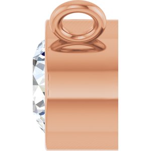 14K Rose 1/6 CT Lab-Grown Diamond Bezel-Set Necklace Center
