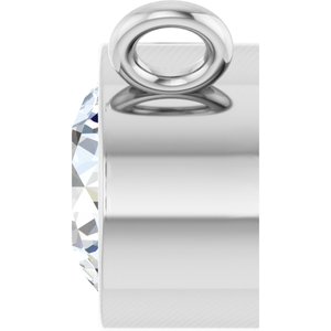 Platinum 1/5 CT Natural Diamond Bezel-Set Necklace Center