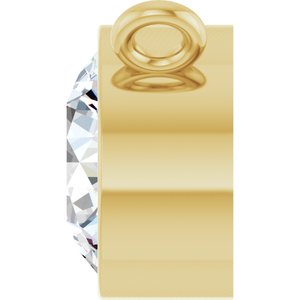14K Yellow 5/8 CT Natural Diamond Bezel-Set Necklace Center