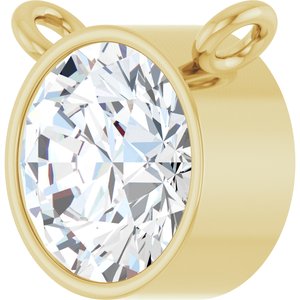 14K Yellow 5/8 CT Natural Diamond Bezel-Set Necklace Center