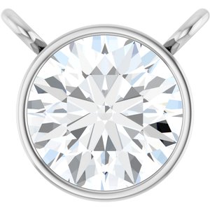 Platinum 5/8 CT Lab-Grown Diamond Bezel-Set Necklace Center