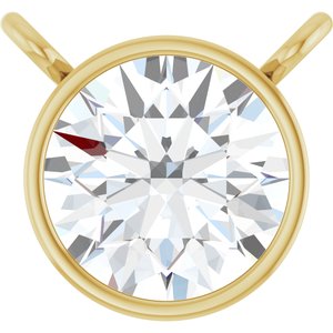 14K Yellow 7/8 CT Lab-Grown Diamond Bezel-Set Necklace Center