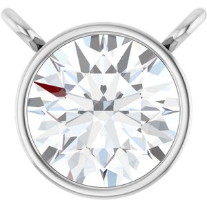 14K White 7/8 CT Lab-Grown Diamond Bezel-Set Necklace Center
