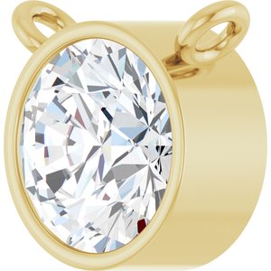 14K Yellow 7/8 CT Lab-Grown Diamond Bezel-Set Necklace Center