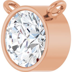 14K Rose 7/8 CT Lab-Grown Diamond Bezel-Set Necklace Center