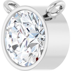 Platinum 7/8 CT Natural Diamond Bezel-Set Necklace Center