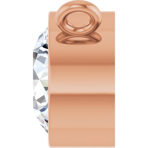 14K Rose 7/8 CT Natural Diamond Bezel-Set Necklace Center