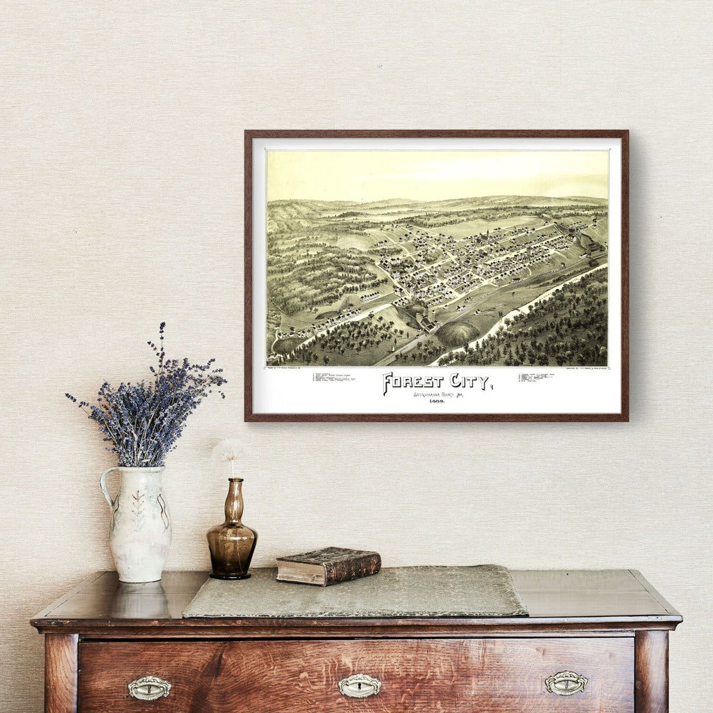 Vintage Map of Forest City, Pennsylvania 1889