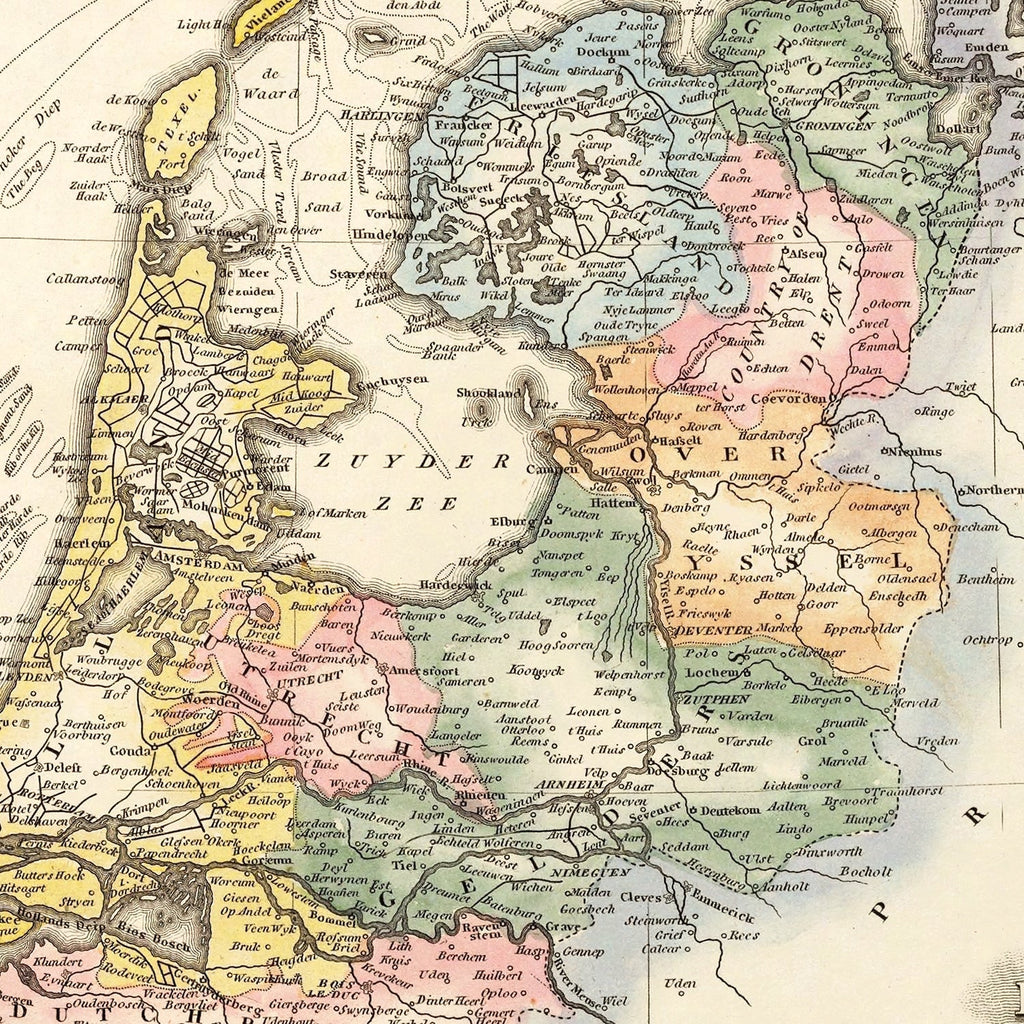 Vintage Map of Holland 1823