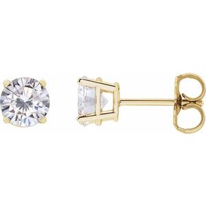 14K Yellow Gold 5.5 mm Stuller Lab-Grown Moissanite Earrings