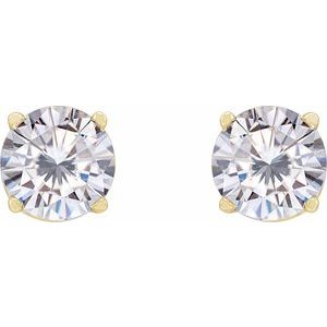 14K Yellow Gold 5.5 mm Stuller Lab-Grown Moissanite Earrings – image 2